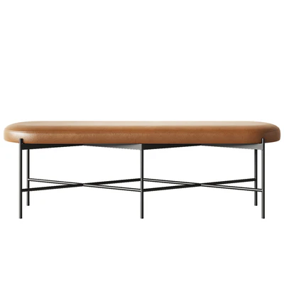 Pottery Barn Maison Leather Backless Bench — Ver 4