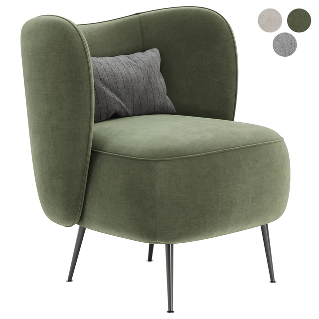 Upholstered Wingback Chair — Скачать