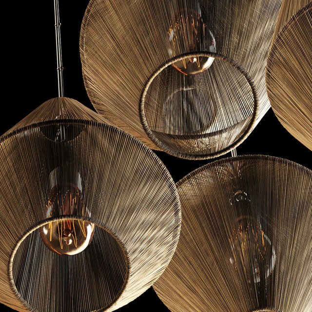 Lamp wood rattan wicker Cone n4 / Светильник плетеный из ротанга конус №4 — Скачать