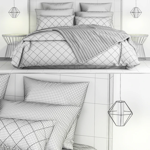 Bed and bed sheet set 1 — Скачать