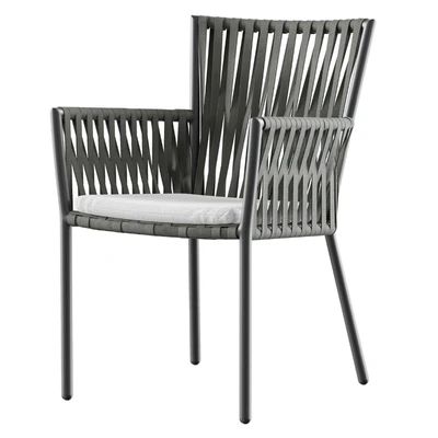 Outdoor garden wicker woven dining set Skyline design Bowline — Ver 5