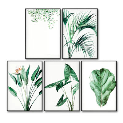 Posters with leaves of tropical plants. — Ver 1