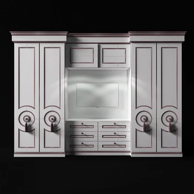 Wardrobe with TV area in the bedroom — Ver 2