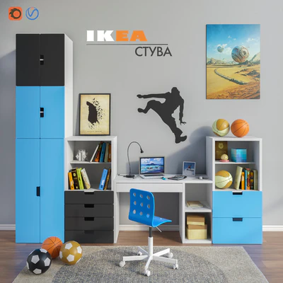 Modular furniture and accessories for a children's room IKEA set 1 — Ver 1