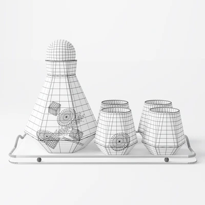 Geometric Glass Decanter Set — Ver 5