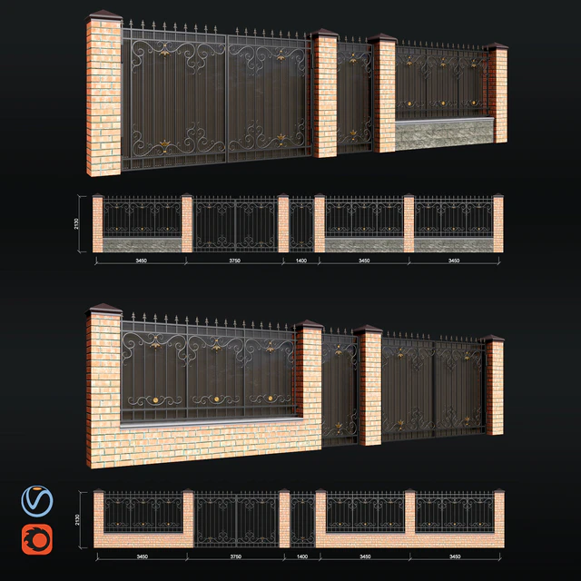 Fence with gates and wicket — Descargar