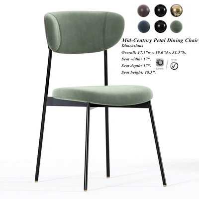 Mid-Century Petal Dining Chair — Ver 1