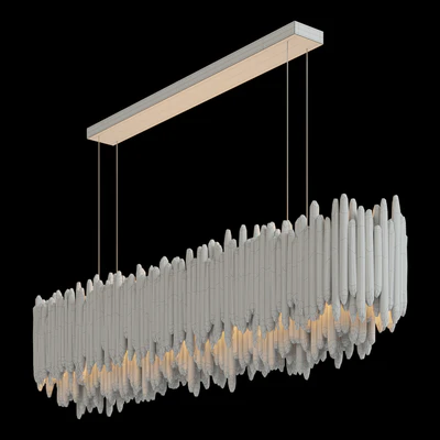RH SELENITE CRYSTAL RECTANGULAR CHANDELIER 72 " — Ver 3