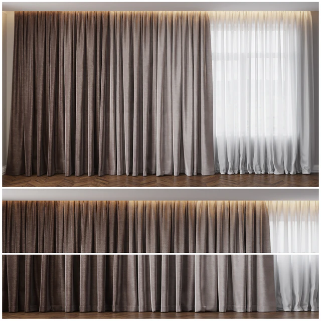 Curtain in four shades with tulle — Descargar