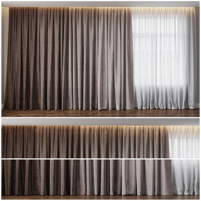 Curtain in four shades with tulle — Ver 2