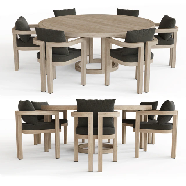 72 PORTOFINO TEAK ROUND DINING TABLE — Download