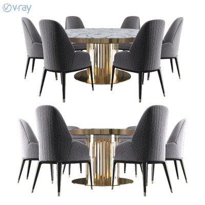 Charisma Collection-Round table with MARBLE top — Ver 1