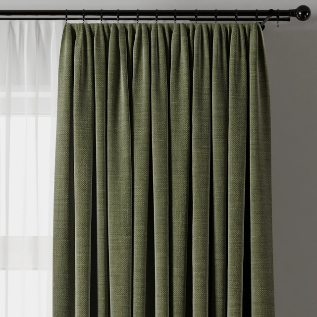 Curtain with rod 19 Green curtain HBH — Descargar