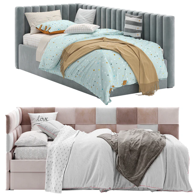 Corner Bed With Panels — Скачать