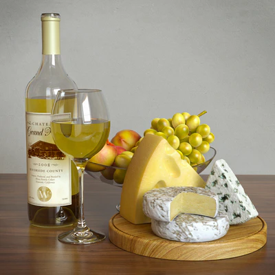 White wine and cheese set — Ver 1
