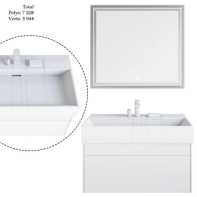 Раковина c тумбой Logica и зеркалом Tecno, Kerama Marazzi — Скачать