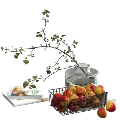 Decorative set with a basket of apples — Ver 4