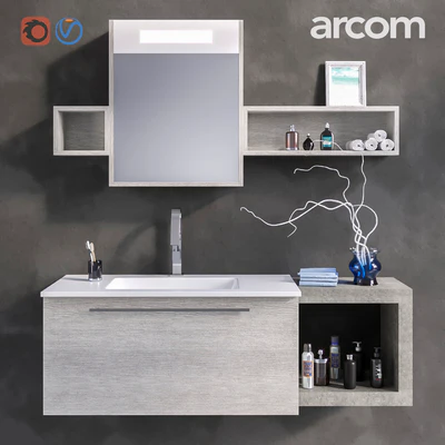 Bathroom furniture set E.LY COMPOSITION 40 — View 1