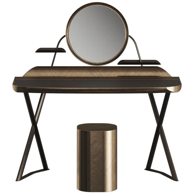 Cattelan Italia Cocoon Trousse Leather Desk and Pancho Stool — Ver 3