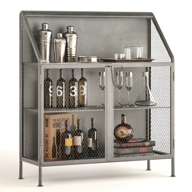 Bar Vintage French Factory Bar Cart — Скачать