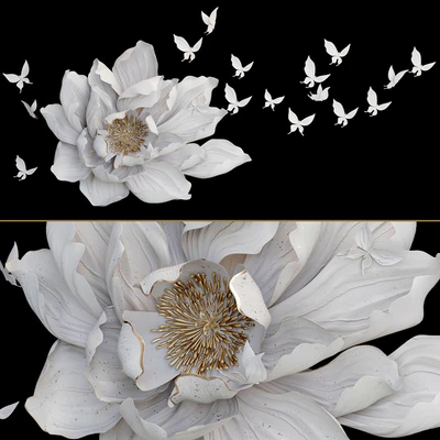 HP Decor Wall Decor Flower and Butterfly — Ver 1