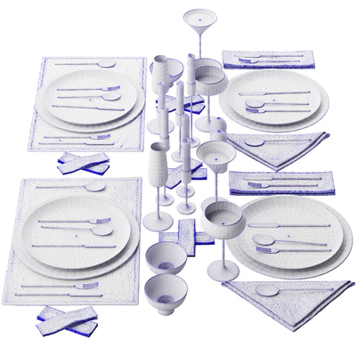 065 Tableware decor set 03 ceramic bronze black 00 — Ver 6