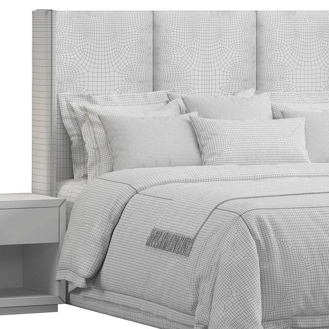 Striped Headboard Bed — Descargar