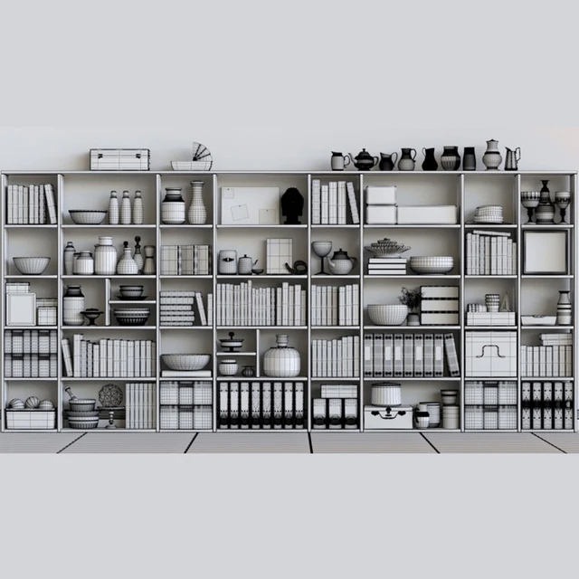 Closet with books and office supplies. Decor and books — Descargar