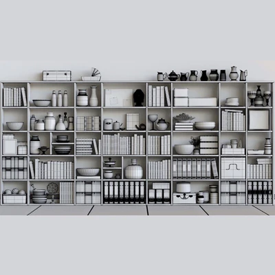 Closet with books and office supplies. Decor and books — Ver 2