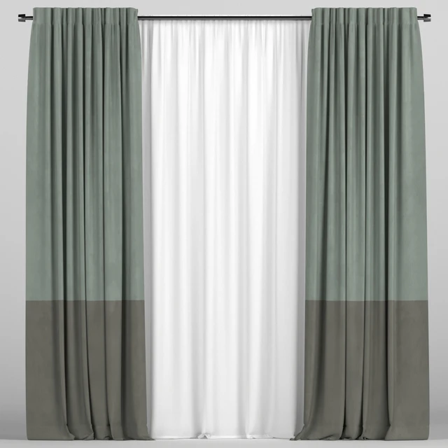 Curtains with tulle in two colors — Descargar