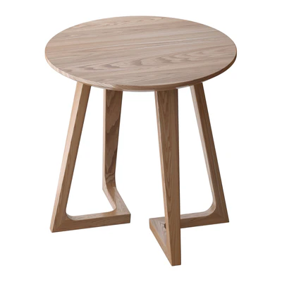American-style household solid wood round coffee table — Ver 7