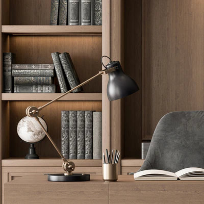 Classic Boss Desk and Library Wood Set - Office Furniture 278 — Вид 4