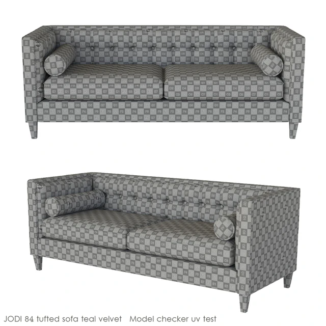Jodi 84 Tufted Sofa Teal Velvet — Descargar