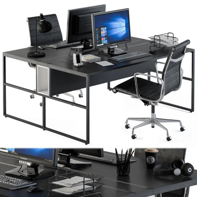 Office Furniture Employee Set Black — Вид 4