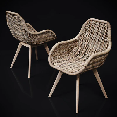 RATTAN DINING CHAIR WITH ARMS — Вид 1