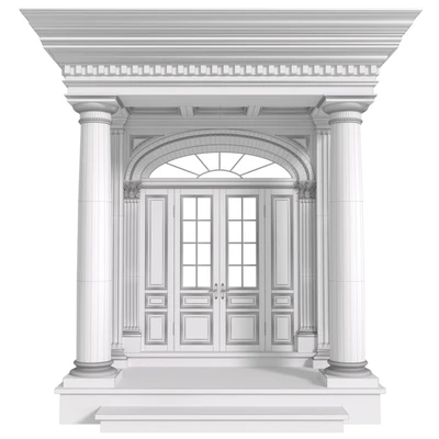 Column Porch MODERN ENTRANCE to the house Classic Front Porch Portico FRONT DOOR — View 3