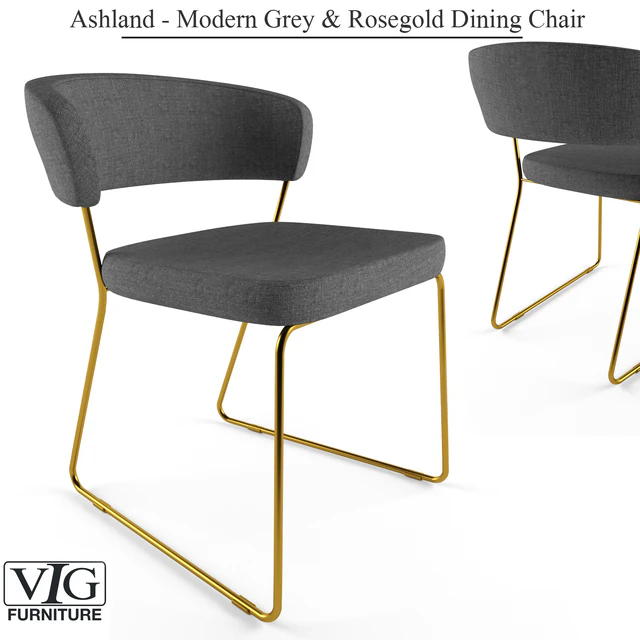 Ashland - Modern Gray & Rosegold Dining Chair — Descargar