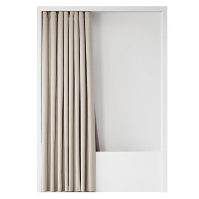 Double bath curtain on ceiling cornice — Ver 6