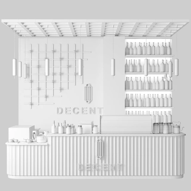 Design project of a coffee shop with a mini bar and wine. coffee point — Descargar