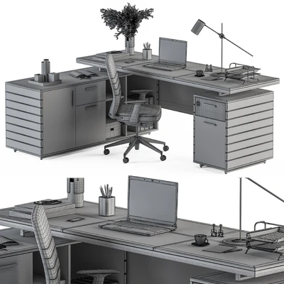 Boss Desk Cream and Black - Office Furniture 255 — Ver 4
