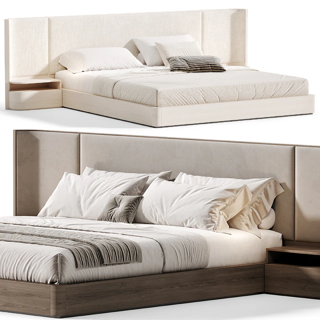 Gianna Natural Walnut Wood King Bed Frame — Descargar