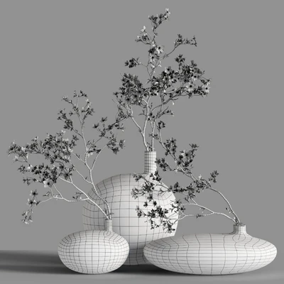 Cherry blossom branches in “Submarine” vases from 101cph — Ver 7