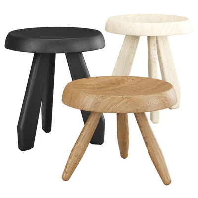 Tabouret Meribel by CASSINA / Round wooden stools — Ver 1