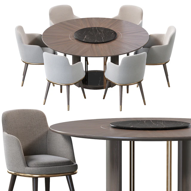 Sendai Round Dining Table and Misool Dining Chair — Скачать