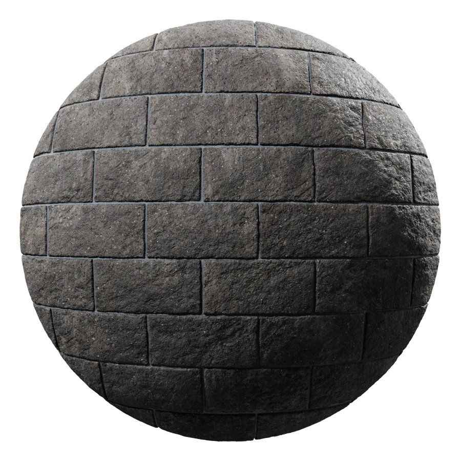 concrete blocks black split face 001 — Скачать