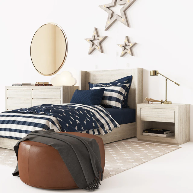 CALLUM PLATFORM BED WITH HEADBOARD — Скачать