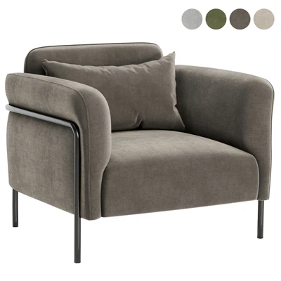 Fauteuil in fluweel Alistair armchair — Ver 5