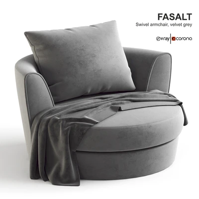 Ikea FASALT Swivel armchair, velvet gray. — Ver 1