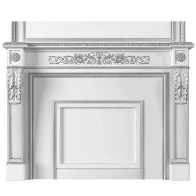 White Fireplace in a classic style. Fireplace in classic style — Ver 4