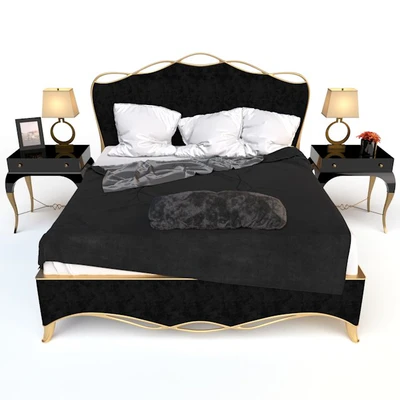 Caracole Ribbon bed & Parisian nightstand — Ver 1